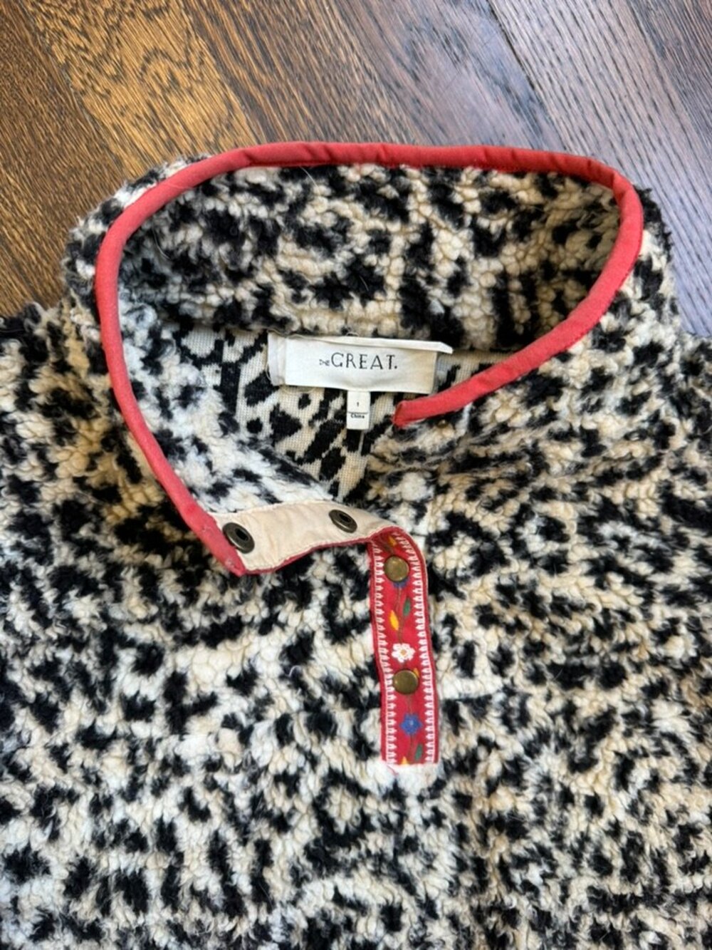 The Great Size Small leopard print Fleece pullover